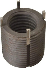 Recoil - 7/8-9 Internal, 1-1/4 - 12 External, 1-1/4" Insert Length, Heavy Duty Keylocking Thread Inserts - Carbon Steel, Zinc Phosphate Finish, Grade C1215 - Exact Tool & Supply
