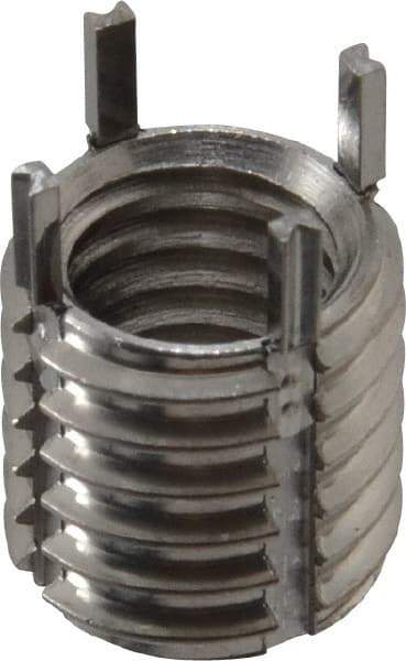 Recoil - 3/8-16 Internal, 1/2-13 External, 1/2" Insert Length, Thin Wall Keylocking Thread Inserts - Stainless Steel, Passivated Finish, Grade 303 - Exact Tool & Supply