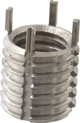 Recoil - 7/16-14 Internal, 9/16-12 External, 14mm Insert Length, Thin Wall Keylocking Thread Inserts - Stainless Steel, Passivated Finish, Grade 303 - Exact Tool & Supply