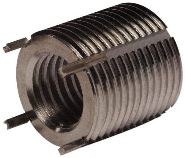 Recoil - 3/8-24 Internal, 1/2-13 External, 1/2" Insert Length, Thin Wall Keylocking Thread Inserts - Stainless Steel, Passivated Finish, Grade 303 - Exact Tool & Supply