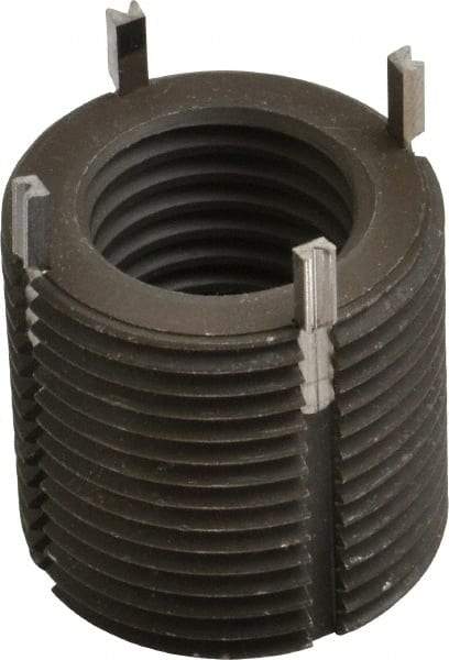 Recoil - M20x2.50 Internal, M30x2.00 External, 30mm Insert Length, Heavy Duty Keylocking Thread Inserts - Carbon Steel, Zinc Phosphate Finish, Grade C1215 - Exact Tool & Supply