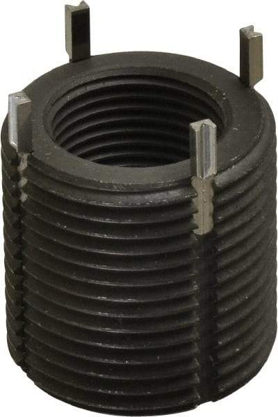 Recoil - M20x1.50 Internal, M30x2.00 External, 30mm Insert Length, Heavy Duty Keylocking Thread Inserts - Carbon Steel, Zinc Phosphate Finish, Grade C1215 - Exact Tool & Supply
