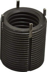 Recoil - 1-1/8 - 7 Internal, 1-1/2 - 12 External, 1-5/8" Insert Length, Heavy Duty Keylocking Thread Inserts - Carbon Steel, Zinc Phosphate Finish, Grade C1215 - Exact Tool & Supply