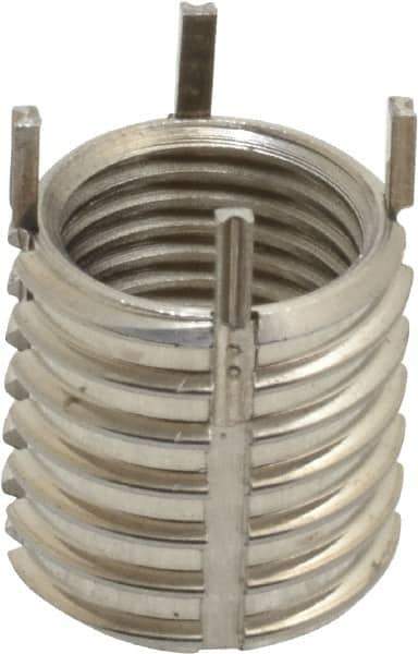 Recoil - 1/2-20 Internal, 5/8-11 External, 5/8" Insert Length, Thin Wall Keylocking Thread Inserts - Stainless Steel, Passivated Finish, Grade 303 - Exact Tool & Supply