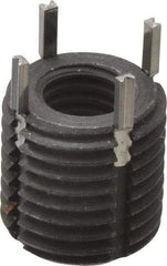 Recoil - M8x1.25 Internal, M14x1.50 External, 14mm Insert Length, Heavy Duty Keylocking Thread Inserts - Carbon Steel, Zinc Phosphate Finish, Grade C1215 - Exact Tool & Supply