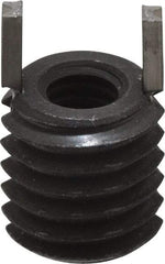Recoil - M4x0.70 Internal, M8x1.25 External, 8mm Insert Length, Heavy Duty Keylocking Thread Inserts - Carbon Steel, Zinc Phosphate Finish, Grade C1215 - Exact Tool & Supply