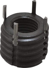 Recoil - 3/8-24 Internal, 5/8-11 External, 1/2" Insert Length, Extra Heavy Duty Keylocking Thread Inserts - Carbon Steel, Zinc Phosphate Finish, Grade C1215 - Exact Tool & Supply