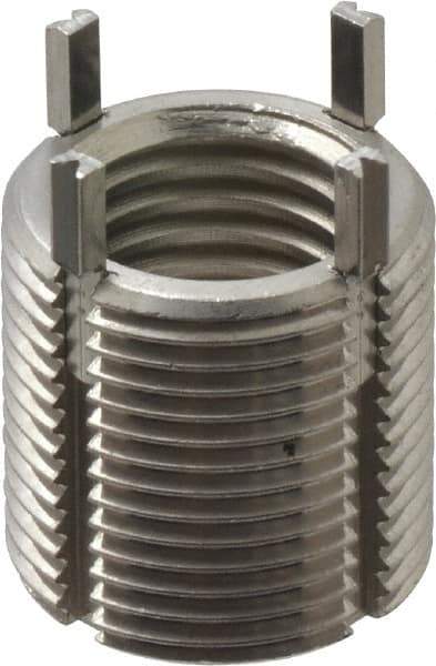 Recoil - M16x2.00 Internal, M22x1.50 External, 22mm Insert Length, Heavy Duty Keylocking Thread Inserts - Stainless Steel, Passivated Finish, Grade 303 - Exact Tool & Supply