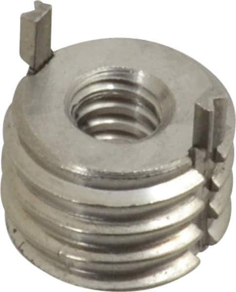 Recoil - #10-24 Internal, 7/16-14 External, 7.8mm Insert Length, Extra Heavy Duty Keylocking Thread Inserts - Stainless Steel, Passivated Finish, Grade 303 - Exact Tool & Supply