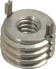 Recoil - #10-24 Internal, 7/16-14 External, 7.8mm Insert Length, Extra Heavy Duty Keylocking Thread Inserts - Stainless Steel, Passivated Finish, Grade 303 - Exact Tool & Supply