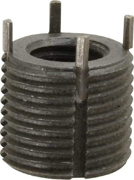 Recoil - 5/8-11 Internal, 1-12 External, 22mm Insert Length, Extra Heavy Duty Keylocking Thread Inserts - Carbon Steel, Zinc Phosphate Finish, Grade C1215 - Exact Tool & Supply