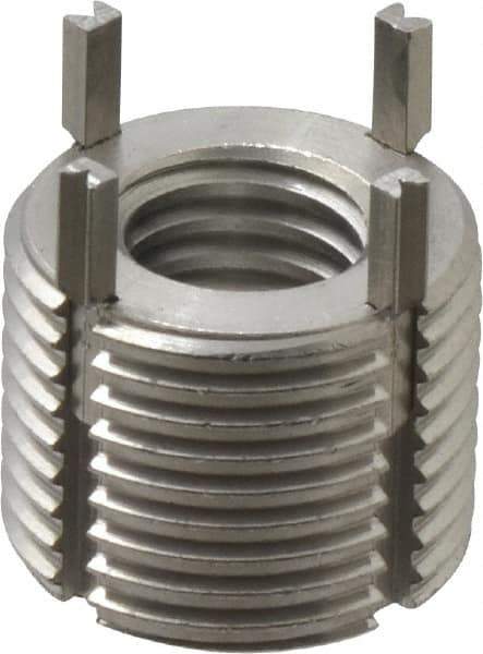 Recoil - 1/2-13 Internal, 7/8-14 External, 43/64" Insert Length, Extra Heavy Duty Keylocking Thread Inserts - Stainless Steel, Passivated Finish, Grade 303 - Exact Tool & Supply