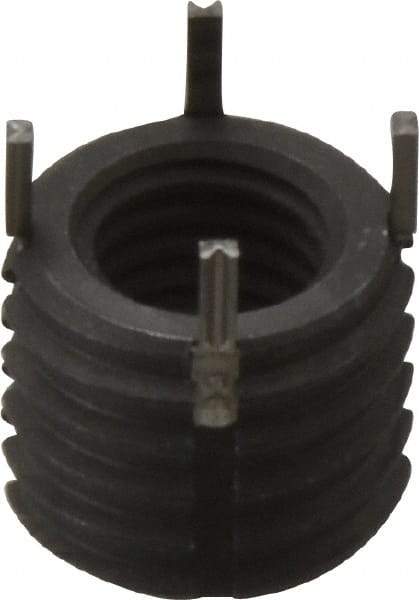 Recoil - M10x1.50 Internal, 5/8-11 External, 1/2" Insert Length, Thin Wall Keylocking Thread Inserts - Carbon Steel, Zinc Phosphate Finish, Grade C1215 - Exact Tool & Supply