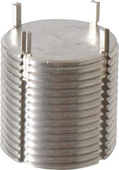 Recoil - 1-1/4 - 12 External, 1-1/4" Insert Length, Solid Keylocking Thread Inserts - Stainless Steel, Passivated Finish, Grade 303 - Exact Tool & Supply