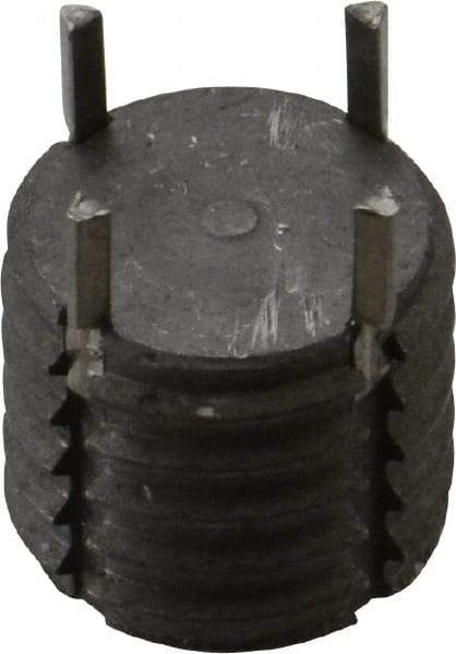Recoil - 9/16-12 External, 1/2" Insert Length, Solid Keylocking Thread Inserts - Carbon Steel, Zinc Phosphate Finish, Grade C1215 - Exact Tool & Supply