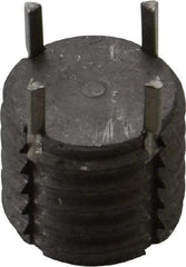 Recoil - 9/16-12 External, 1/2" Insert Length, Solid Keylocking Thread Inserts - Carbon Steel, Zinc Phosphate Finish, Grade C1215 - Exact Tool & Supply
