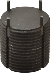 Recoil - 1-1/4 - 12 External, 1-1/4" Insert Length, Solid Keylocking Thread Inserts - Carbon Steel, Zinc Phosphate Finish, Grade C1215 - Exact Tool & Supply