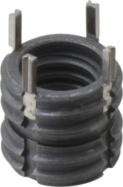 Recoil - 3/8-16 Internal, 9/16-12 External, 1/2" Insert Length, Heavy Duty Keylocking Thread Inserts - Stainless Steel, Passivated Finish, Grade 303 - Exact Tool & Supply