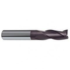 9.5mm Dia. x 72mm Overall Length 3-Flute Square End Solid Carbide SE End Mill-Round Shank-Center Cut-Firex - Exact Tool & Supply