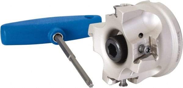 Iscar - 4 Inserts, 2-1/2" Cut Diam, 1" Arbor Diam, 0.63" Max Depth of Cut, Indexable Square-Shoulder Face Mill - 0/90° Lead Angle, 1-3/4" High, T490 LN.T 1607 Insert Compatibility, Through Coolant, Series Helitang - Exact Tool & Supply