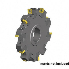 Kennametal - Arbor Hole Connection, 0.551" Cutting Width, 1.0185" Depth of Cut, 100mm Cutter Diam, 1.2598" Hole Diam, 6 Tooth Indexable Slotting Cutter - KSSM Toolholder, SP.T 10T3.. Insert, Neutral Cutting Direction - Exact Tool & Supply