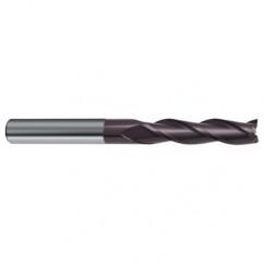 12mm Dia. x 150mm Overall Length 3-Flute Square End Solid Carbide SE End Mill-Round Shank-Center Cut-Firex - Exact Tool & Supply