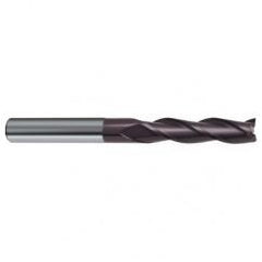 12mm Dia. x 150mm Overall Length 3-Flute Square End Solid Carbide SE End Mill-Round Shank-Center Cut-Firex - Exact Tool & Supply