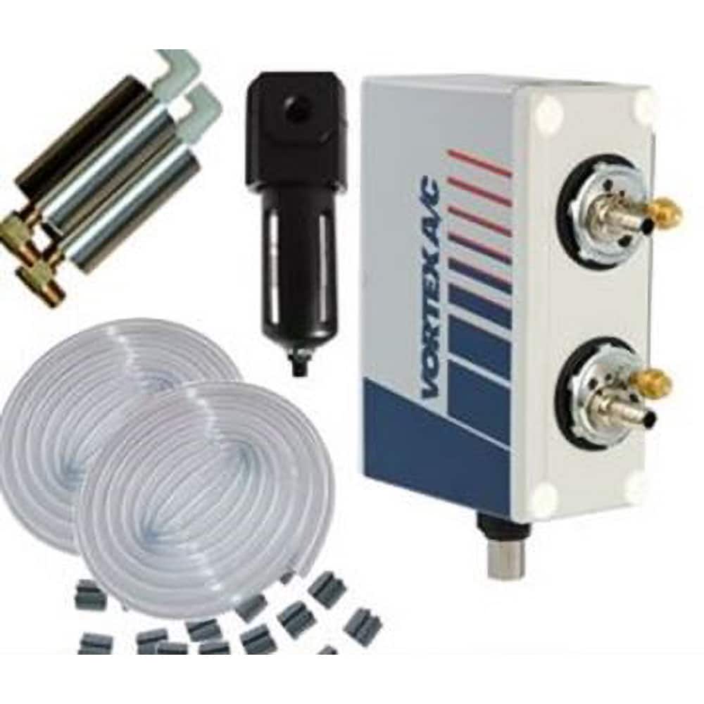 Vortec - Vortex Enclosure Coolers; Type: w/Thermostat ; Integrity: NEMA 4; NEMA 4X ; BTU/Hour: 5000 ; Thread Size (NPT): 3/8 ; Standard Cubic Feet Per Minute: 70.00 - Exact Tool & Supply