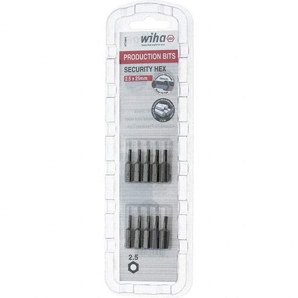 Wiha - 2mm Hex Screwdriver Bit - 1/4" Drive, 1" OAL - Exact Tool & Supply