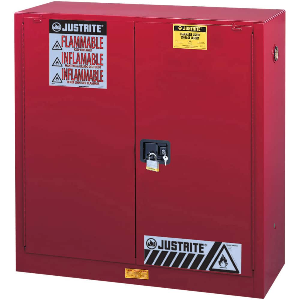Justrite - 2 Door 1 Shelf 30 Gal Safety Cabinet for Flammable Substances - Exact Tool & Supply