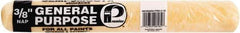 Premier Paint Roller - 3/8" Nap, 18" Wide Paint Roller Cover - Semi-Smooth Texture, Polyester - Exact Tool & Supply