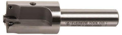 Everede Tool - 1-7/8 Inch Diameter, Interchangeable Pilot, Straight 3/4 Inch Shank Diameter, 3 Insert, Indexable Counterbore - 3.2 Inch Overall Length, TPGH 215 Insert, 7/16 Inch Pilot Hole Diameter Compatibility - Exact Tool & Supply