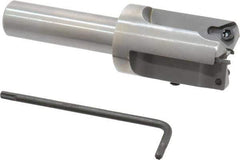 Everede Tool - 1 Inch Diameter, Interchangeable Pilot, Straight 1/2 Inch Shank Diameter, 3 Insert, Indexable Counterbore - 3.2 Inch Overall Length, TPGH 215 Insert, 3/16 Inch Pilot Hole Diameter Compatibility - Exact Tool & Supply