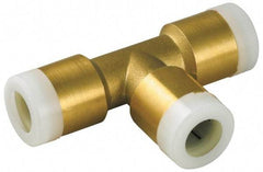 Watts - 3/4 x 1/2 x 3/4" Outside Diam, Brass Push-to-Connect Tube Union Tee - Tube to Tube Connection, EPDM O-Ring - Exact Tool & Supply
