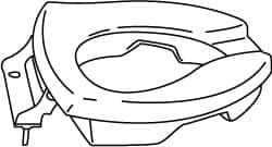 CENTOCO - 18-3/4 Inch Long, 8-1/2 Inch Inside Width, Polypropylene, Elongated, ADA Handicap Accessible Open Front with o Cover, Toilet Seat - 15 Inch Outside Width, Residential, Commercial, Health Care, Industrial, Institutional Installation, White - Exact Tool & Supply