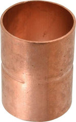 Mueller Industries - 1-1/2" Wrot Copper Pipe Coupling with Rolled Stop - C x C, Solder Joint - Exact Tool & Supply