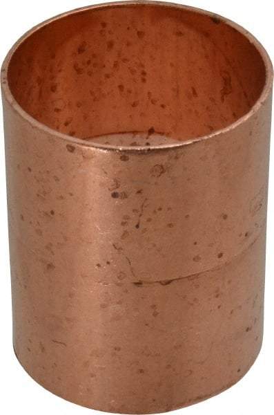 Mueller Industries - 2" Wrot Copper Pipe Coupling with Rolled Stop - C x C, Solder Joint - Exact Tool & Supply