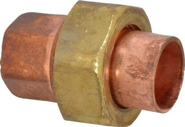 Mueller Industries - 1/2" Wrot Copper Pipe Union - C x C, Solder Joint - Exact Tool & Supply