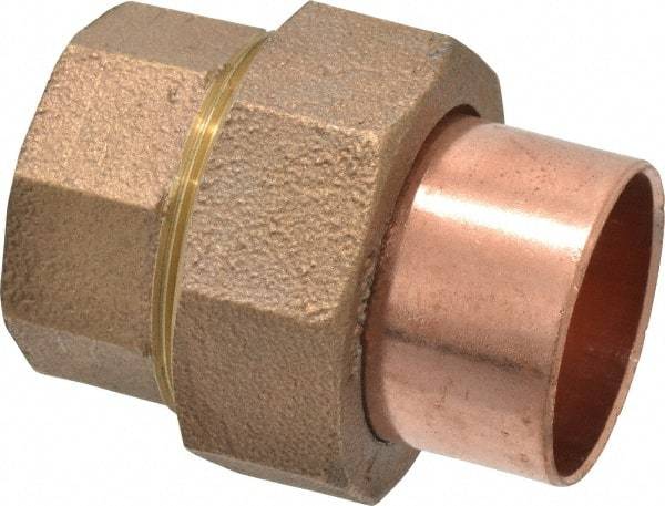 Mueller Industries - 1-1/4" Wrot Copper Pipe Union - C x C, Solder Joint - Exact Tool & Supply