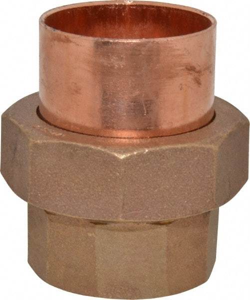 Mueller Industries - 2" Wrot Copper Pipe Union - C x C, Solder Joint - Exact Tool & Supply