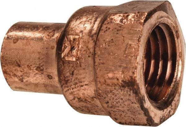 Mueller Industries - 1/4" Wrot Copper Pipe Adapter - C x F, Solder Joint - Exact Tool & Supply