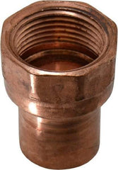 Mueller Industries - 1" Wrot Copper Pipe Adapter - FTG x F, Solder Joint - Exact Tool & Supply