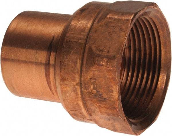 Mueller Industries - 1-1/4" Wrot Copper Pipe Adapter - FTG x F, Solder Joint - Exact Tool & Supply