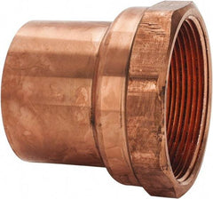 Mueller Industries - 2" Wrot Copper Pipe Adapter - FTG x F, Solder Joint - Exact Tool & Supply