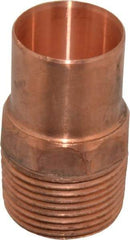 Mueller Industries - 1" Wrot Copper Pipe Adapter - FTG x M, Solder Joint - Exact Tool & Supply