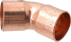 Mueller Industries - 3/4" Wrot Copper Pipe 45° Elbow - C x C, Solder Joint - Exact Tool & Supply