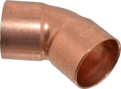 Mueller Industries - 1-1/4" Wrot Copper Pipe 45° Elbow - C x C, Solder Joint - Exact Tool & Supply