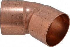 Mueller Industries - 2" Wrot Copper Pipe 45° Elbow - C x C, Solder Joint - Exact Tool & Supply