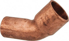 Mueller Industries - 1/4" Wrot Copper Pipe 45° Elbow - FTG x C, Solder Joint - Exact Tool & Supply