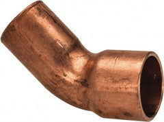 Mueller Industries - 3/8" Wrot Copper Pipe 45° Elbow - FTG x C, Solder Joint - Exact Tool & Supply